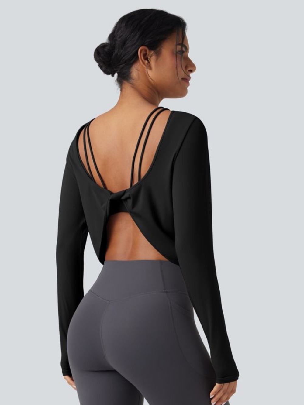 NWOT Halara SoftlyZero™ QuickDry Backless Twist-back 2-in-1 Yoga Sports Top